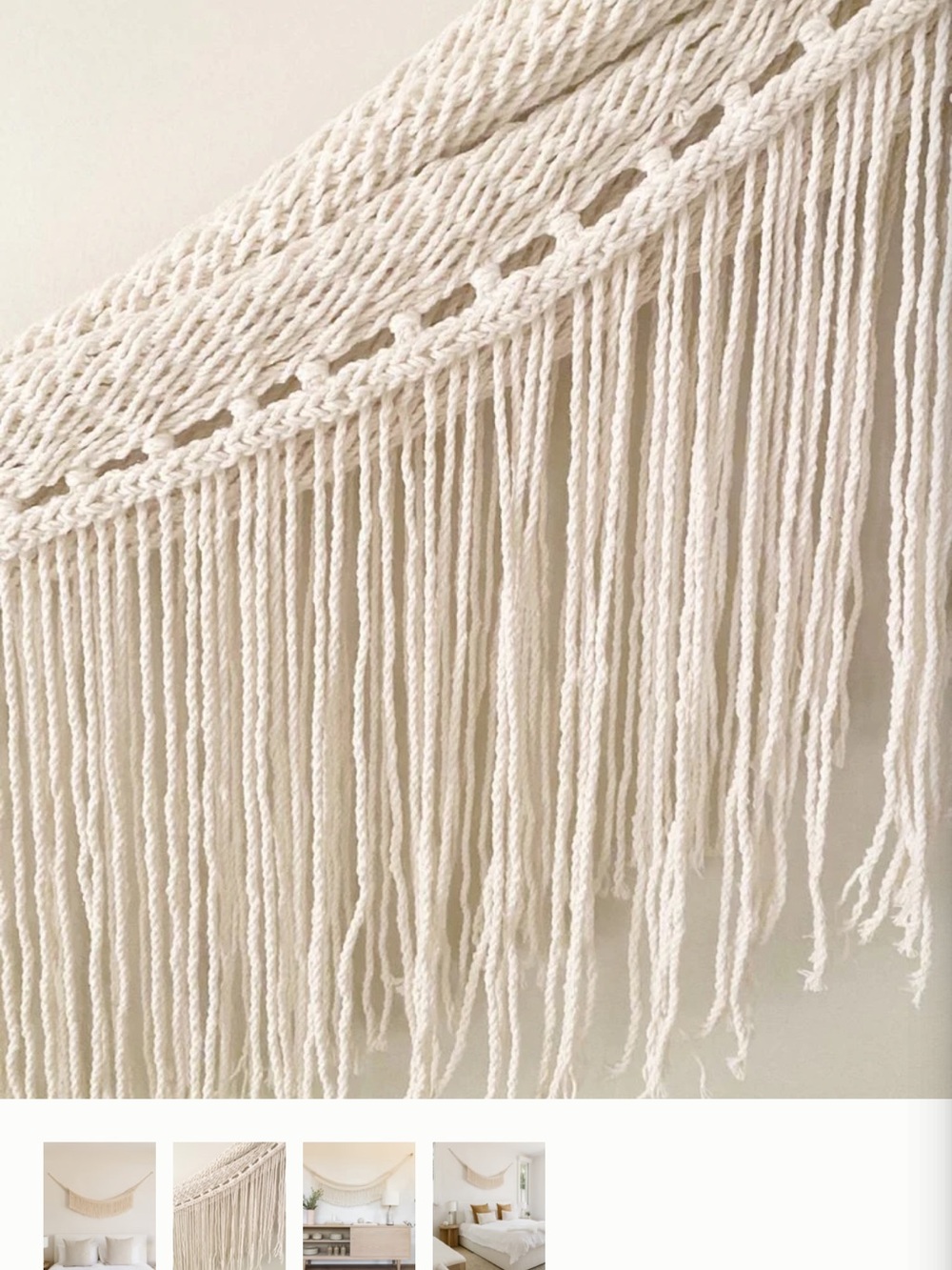 Jenni Kayne Home Natural Cream Macramé Wall Tapestry